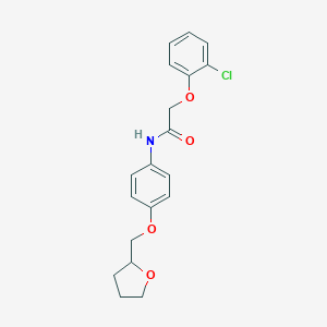 molecular formula C19H20ClNO4 B495743 2-(2-chlorophenoxy)-N-[4-(tetrahydro-2-furanylmethoxy)phenyl]acetamide 
