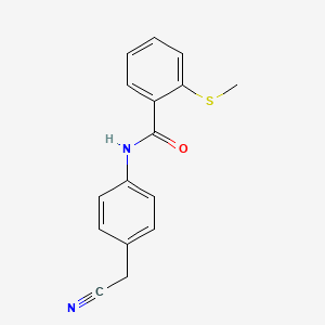 molecular formula C16H14N2OS B4957457 N-[4-(cyanomethyl)phenyl]-2-(methylthio)benzamide 