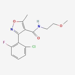 molecular formula C14H14ClFN2O3 B4957462 3-(2-chloro-6-fluorophenyl)-N-(2-methoxyethyl)-5-methyl-4-isoxazolecarboxamide 