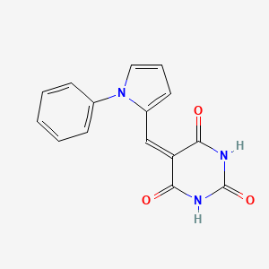 molecular formula C15H11N3O3 B4957464 5-[(1-phenyl-1H-pyrrol-2-yl)methylene]-2,4,6(1H,3H,5H)-pyrimidinetrione CAS No. 6409-80-9