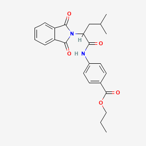 molecular formula C24H26N2O5 B4957467 propyl 4-{[2-(1,3-dioxo-1,3-dihydro-2H-isoindol-2-yl)-4-methylpentanoyl]amino}benzoate 