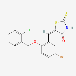 molecular formula C17H11BrClNO2S2 B4957474 5-{5-bromo-2-[(2-chlorobenzyl)oxy]benzylidene}-2-thioxo-1,3-thiazolidin-4-one CAS No. 6172-72-1