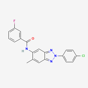 molecular formula C20H14ClFN4O B4957481 N-[2-(4-chlorophenyl)-6-methyl-2H-1,2,3-benzotriazol-5-yl]-3-fluorobenzamide 