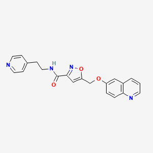 molecular formula C21H18N4O3 B4957500 N-[2-(4-pyridinyl)ethyl]-5-[(6-quinolinyloxy)methyl]-3-isoxazolecarboxamide 