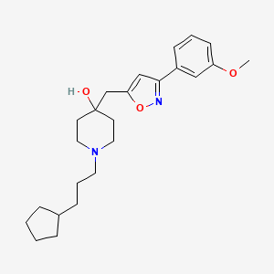 molecular formula C24H34N2O3 B4957551 1-(3-cyclopentylpropyl)-4-{[3-(3-methoxyphenyl)-5-isoxazolyl]methyl}-4-piperidinol 