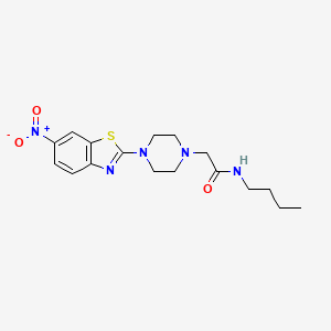 molecular formula C17H23N5O3S B4957553 N-butyl-2-[4-(6-nitro-1,3-benzothiazol-2-yl)-1-piperazinyl]acetamide 