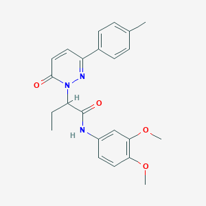 molecular formula C23H25N3O4 B4957558 N-(3,4-dimethoxyphenyl)-2-[3-(4-methylphenyl)-6-oxo-1(6H)-pyridazinyl]butanamide 