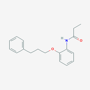 molecular formula C18H21NO2 B495756 N-[2-(3-phenylpropoxy)phenyl]propanamide 