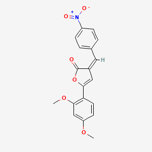 molecular formula C19H15NO6 B4957574 5-(2,4-dimethoxyphenyl)-3-(4-nitrobenzylidene)-2(3H)-furanone 