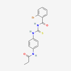 molecular formula C17H16BrN3O2S B4957589 2-bromo-N-({[4-(propionylamino)phenyl]amino}carbonothioyl)benzamide 