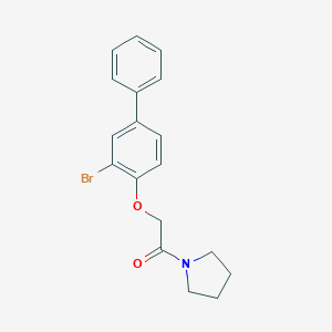 molecular formula C18H18BrNO2 B495759 2-[(3-Bromobiphenyl-4-yl)oxy]-1-(pyrrolidin-1-yl)ethanone 
