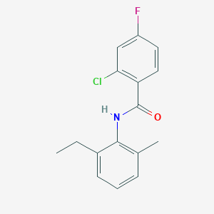 molecular formula C16H15ClFNO B4957590 2-chloro-N-(2-ethyl-6-methylphenyl)-4-fluorobenzamide 