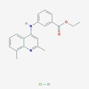 molecular formula C20H21ClN2O2 B4957597 ethyl 3-[(2,8-dimethyl-4-quinolinyl)amino]benzoate hydrochloride 