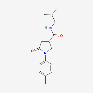 molecular formula C16H22N2O2 B4957601 N-isobutyl-1-(4-methylphenyl)-5-oxo-3-pyrrolidinecarboxamide 