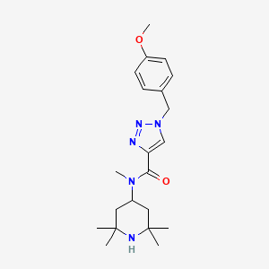 molecular formula C21H31N5O2 B4957607 1-(4-methoxybenzyl)-N-methyl-N-(2,2,6,6-tetramethyl-4-piperidinyl)-1H-1,2,3-triazole-4-carboxamide 