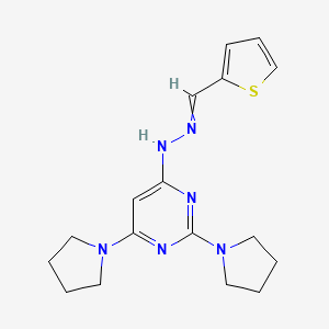 molecular formula C17H22N6S B4957616 2-thiophenecarbaldehyde (2,6-di-1-pyrrolidinyl-4-pyrimidinyl)hydrazone 