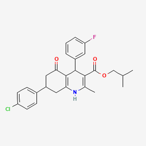 isobutyl 7-(4-chlorophenyl)-4-(3-fluorophenyl)-2-methyl-5-oxo-1,4,5,6,7,8-hexahydro-3-quinolinecarboxylate
