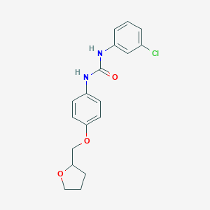 molecular formula C18H19ClN2O3 B495762 N-(3-chlorophenyl)-N'-[4-(tetrahydro-2-furanylmethoxy)phenyl]urea CAS No. 881757-28-4