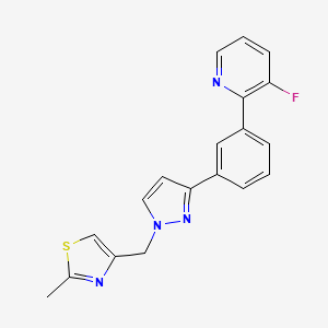 3-fluoro-2-(3-{1-[(2-methyl-1,3-thiazol-4-yl)methyl]-1H-pyrazol-3-yl}phenyl)pyridine