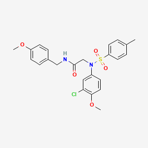 molecular formula C24H25ClN2O5S B4957682 N~2~-(3-chloro-4-methoxyphenyl)-N~1~-(4-methoxybenzyl)-N~2~-[(4-methylphenyl)sulfonyl]glycinamide 