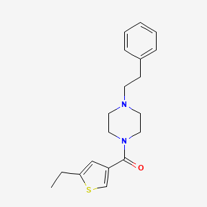 molecular formula C19H24N2OS B4957687 1-[(5-ethyl-3-thienyl)carbonyl]-4-(2-phenylethyl)piperazine 