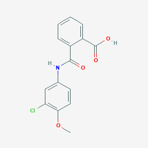 molecular formula C15H12ClNO4 B495769 2-[(3-Chloro-4-methoxyphenyl)carbamoyl]benzoic acid 