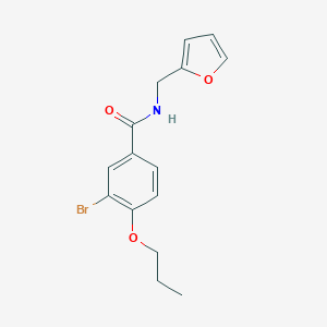 molecular formula C15H16BrNO3 B495772 3-bromo-N-(2-furylmethyl)-4-propoxybenzamide 