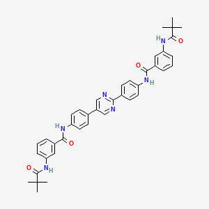 molecular formula C40H40N6O4 B4957725 N,N'-(2,5-pyrimidinediyldi-4,1-phenylene)bis{3-[(2,2-dimethylpropanoyl)amino]benzamide} 