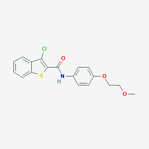 molecular formula C18H16ClNO3S B495776 3-chloro-N-[4-(2-methoxyethoxy)phenyl]-1-benzothiophene-2-carboxamide 