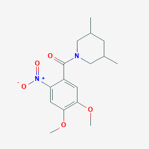 molecular formula C16H22N2O5 B4957762 1-(4,5-dimethoxy-2-nitrobenzoyl)-3,5-dimethylpiperidine 