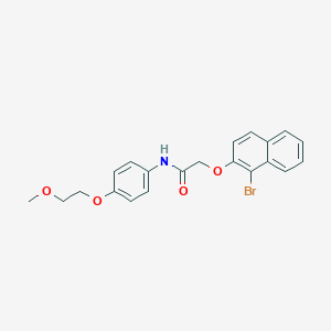 molecular formula C21H20BrNO4 B495777 2-[(1-bromo-2-naphthyl)oxy]-N-[4-(2-methoxyethoxy)phenyl]acetamide CAS No. 882596-80-7