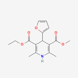 molecular formula C16H19NO5 B4957832 ethyl methyl 4-(2-furyl)-2,6-dimethyl-1,4-dihydro-3,5-pyridinedicarboxylate CAS No. 71160-08-2