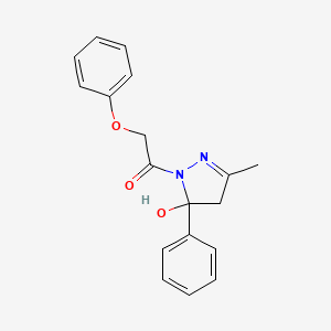 molecular formula C18H18N2O3 B4957846 3-methyl-1-(phenoxyacetyl)-5-phenyl-4,5-dihydro-1H-pyrazol-5-ol 