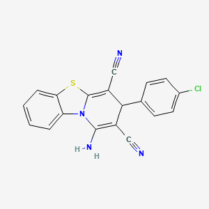 molecular formula C19H11ClN4S B4957870 1-amino-3-(4-chlorophenyl)-3H-pyrido[2,1-b][1,3]benzothiazole-2,4-dicarbonitrile 