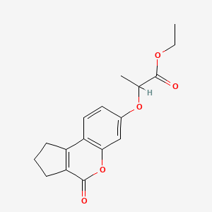 molecular formula C17H18O5 B4957895 ethyl 2-[(4-oxo-1,2,3,4-tetrahydrocyclopenta[c]chromen-7-yl)oxy]propanoate 