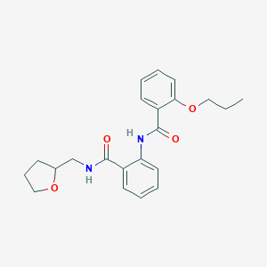 molecular formula C22H26N2O4 B495790 2-[(2-propoxybenzoyl)amino]-N-(tetrahydro-2-furanylmethyl)benzamide 