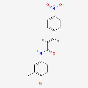 molecular formula C16H13BrN2O3 B4957920 N-(4-bromo-3-methylphenyl)-3-(4-nitrophenyl)acrylamide 