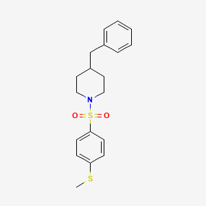 molecular formula C19H23NO2S2 B4957926 4-benzyl-1-{[4-(methylthio)phenyl]sulfonyl}piperidine 