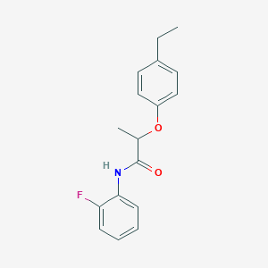 molecular formula C17H18FNO2 B495794 2-(4-ethylphenoxy)-N-(2-fluorophenyl)propanamide 