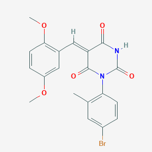 molecular formula C20H17BrN2O5 B4957943 1-(4-bromo-2-methylphenyl)-5-(2,5-dimethoxybenzylidene)-2,4,6(1H,3H,5H)-pyrimidinetrione 