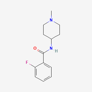 molecular formula C13H17FN2O B4957960 2-fluoro-N-(1-methyl-4-piperidinyl)benzamide 