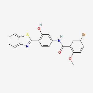 molecular formula C21H15BrN2O3S B4957966 N-[4-(1,3-benzothiazol-2-yl)-3-hydroxyphenyl]-5-bromo-2-methoxybenzamide 