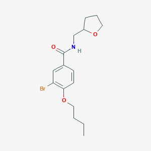 molecular formula C16H22BrNO3 B495797 3-bromo-4-butoxy-N-(tetrahydro-2-furanylmethyl)benzamide 