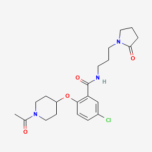 molecular formula C21H28ClN3O4 B4957984 2-[(1-acetyl-4-piperidinyl)oxy]-5-chloro-N-[3-(2-oxo-1-pyrrolidinyl)propyl]benzamide 