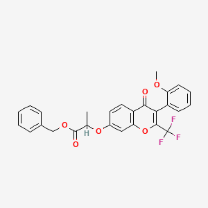 molecular formula C27H21F3O6 B4957991 benzyl 2-{[3-(2-methoxyphenyl)-4-oxo-2-(trifluoromethyl)-4H-chromen-7-yl]oxy}propanoate 