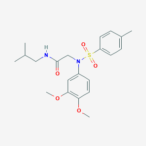 molecular formula C21H28N2O5S B4957998 N~2~-(3,4-dimethoxyphenyl)-N~1~-isobutyl-N~2~-[(4-methylphenyl)sulfonyl]glycinamide 