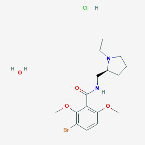 molecular formula C16H26BrClN2O4 B049580 Remoxipride hydrochloride monohydrate CAS No. 117591-79-4