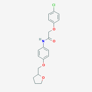 molecular formula C19H20ClNO4 B495801 2-(4-chlorophenoxy)-N-[4-(tetrahydro-2-furanylmethoxy)phenyl]acetamide 