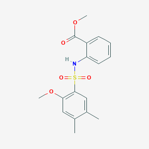 molecular formula C17H19NO5S B4958011 methyl 2-{[(2-methoxy-4,5-dimethylphenyl)sulfonyl]amino}benzoate 