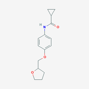 molecular formula C15H19NO3 B495802 N-[4-(tetrahydro-2-furanylmethoxy)phenyl]cyclopropanecarboxamide 
